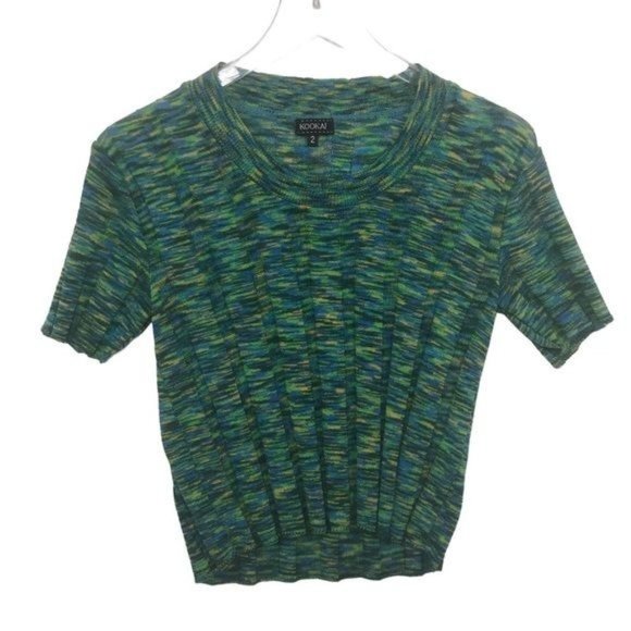 Kookai Tops - KOOKAI Marled Accordion Knit Crop Top Size 2